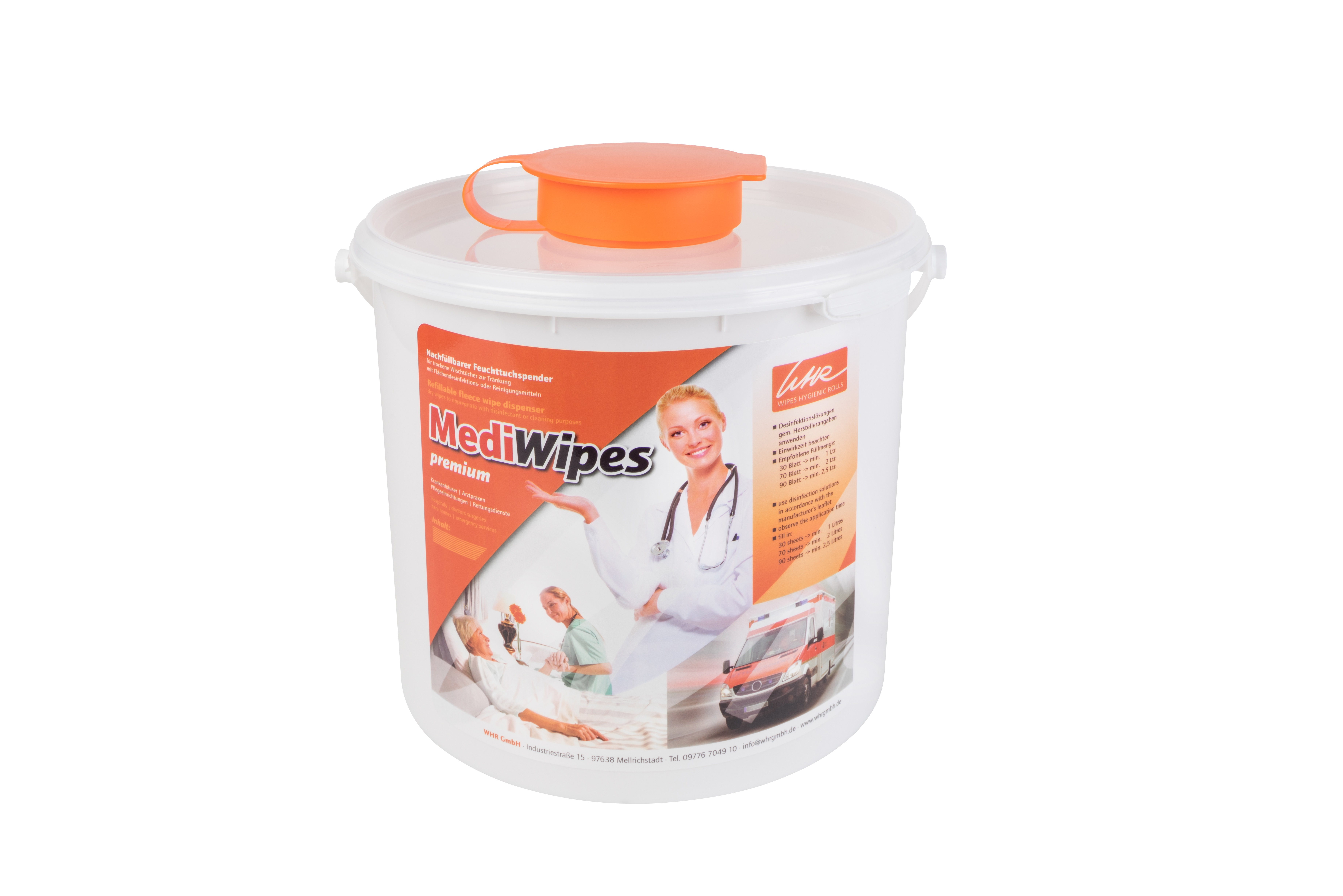 V-Wipes Spendereimer maxi (5,6 Liter), rot