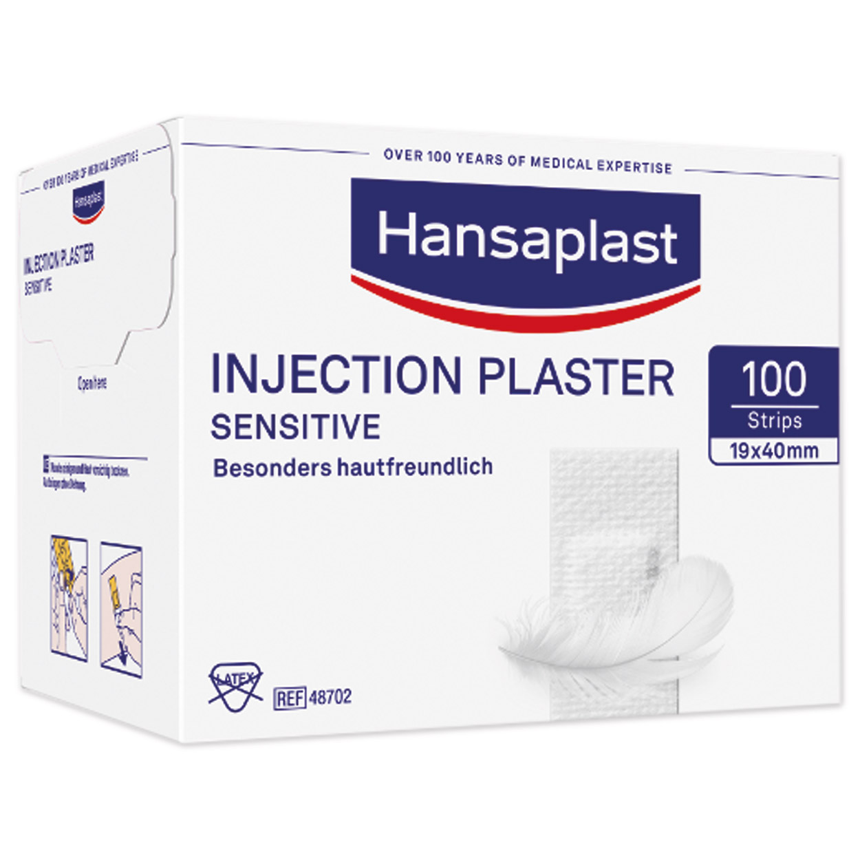 Hansaplast Sensitive Injektionspflaster 100 Packung, 4x1,9cm