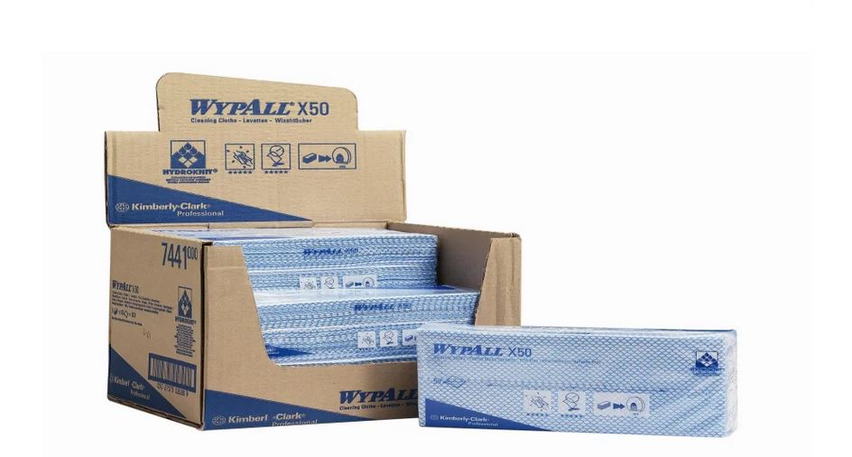 Wypall X50 Reinigungstücher, Blau, 250 x 425mm - Packung à 50 Stück