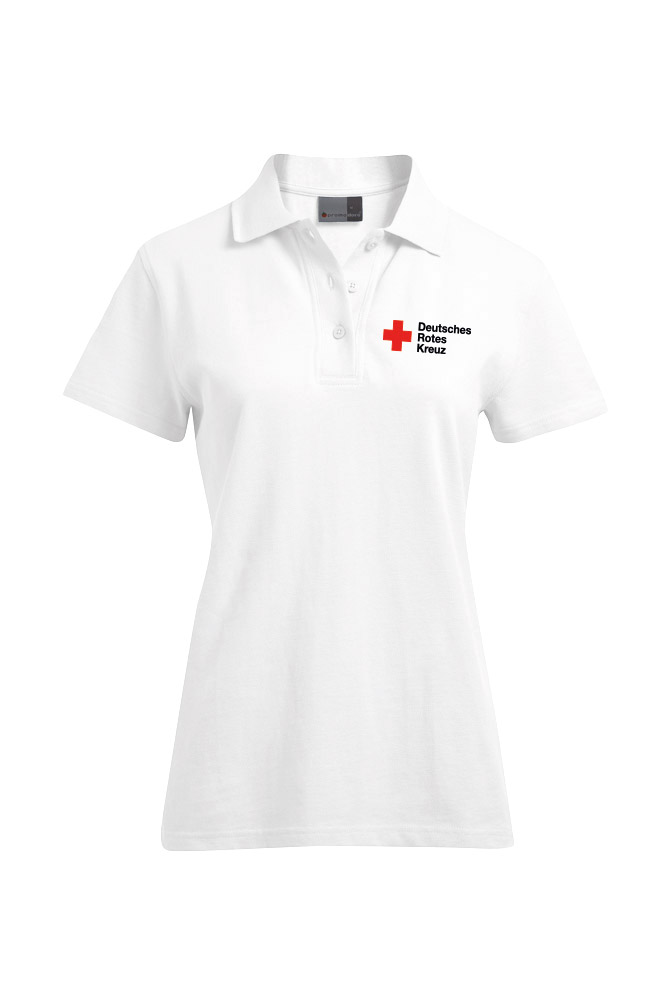 Poloshirt Lady weiß mit DRK Kompaktlogo