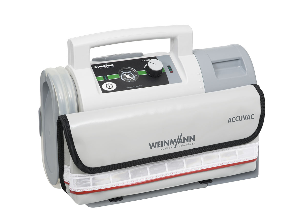 ACCUVAC Lite mit Mehrwegbehältersystem und Zubehörtasche, elektrisches Absauggerät