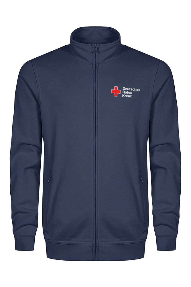 Sweatshirt-Jacke blau mit DRK Kompaktlogo