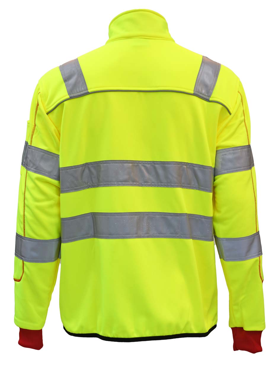 Sweatshirtjacke in rot/neongelb