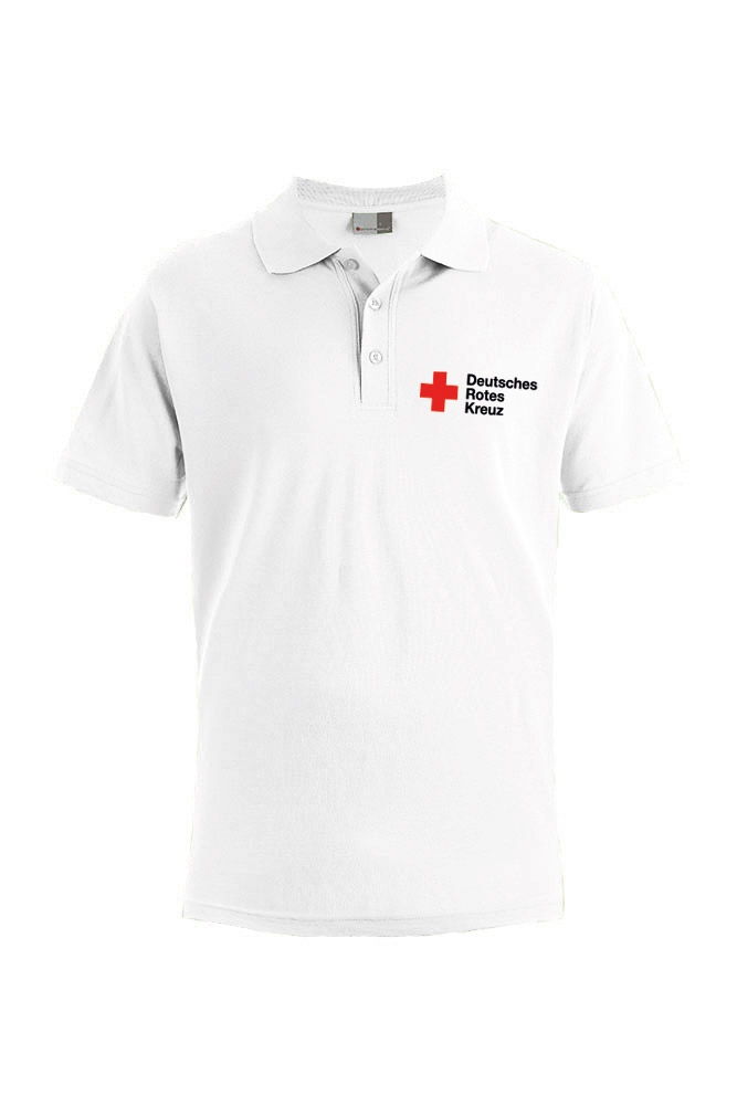 Poloshirt weiß mit DRK Kompaktlogo