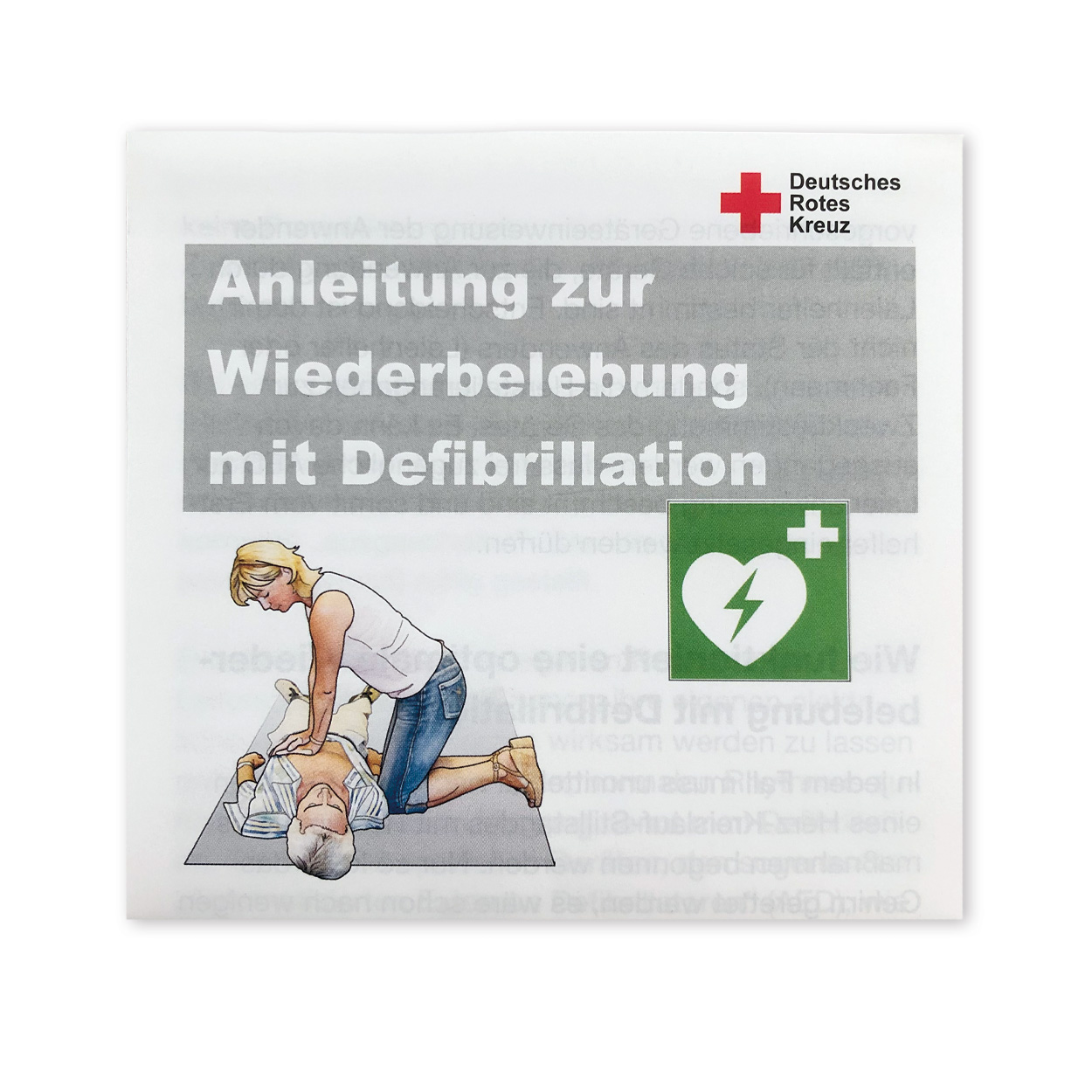 Infoblatt Anleitung zur Wiederbelebung mit Defibrillatoren
