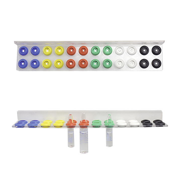 Varioflex-Ampullenschiene Kst. zweireihig für 24 Ampullen