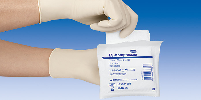 ES-KOMPRESSEN steril 10 x 10 cm 8fach 17fädig - Packung à 5 x 2 Stück