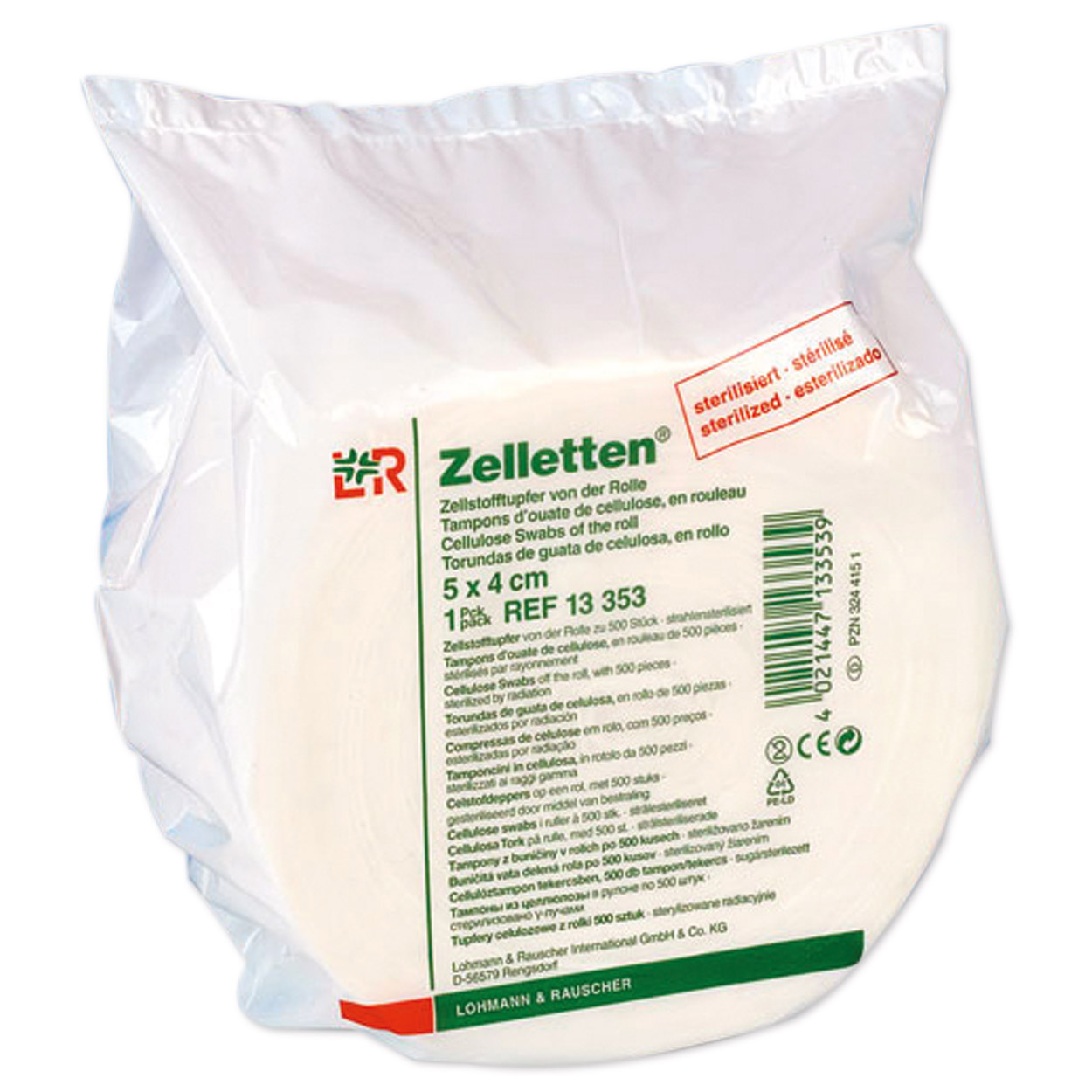 Zeletten Tupfer aus Zellstoff 5 x 4 cm - 2 x 500 Stück