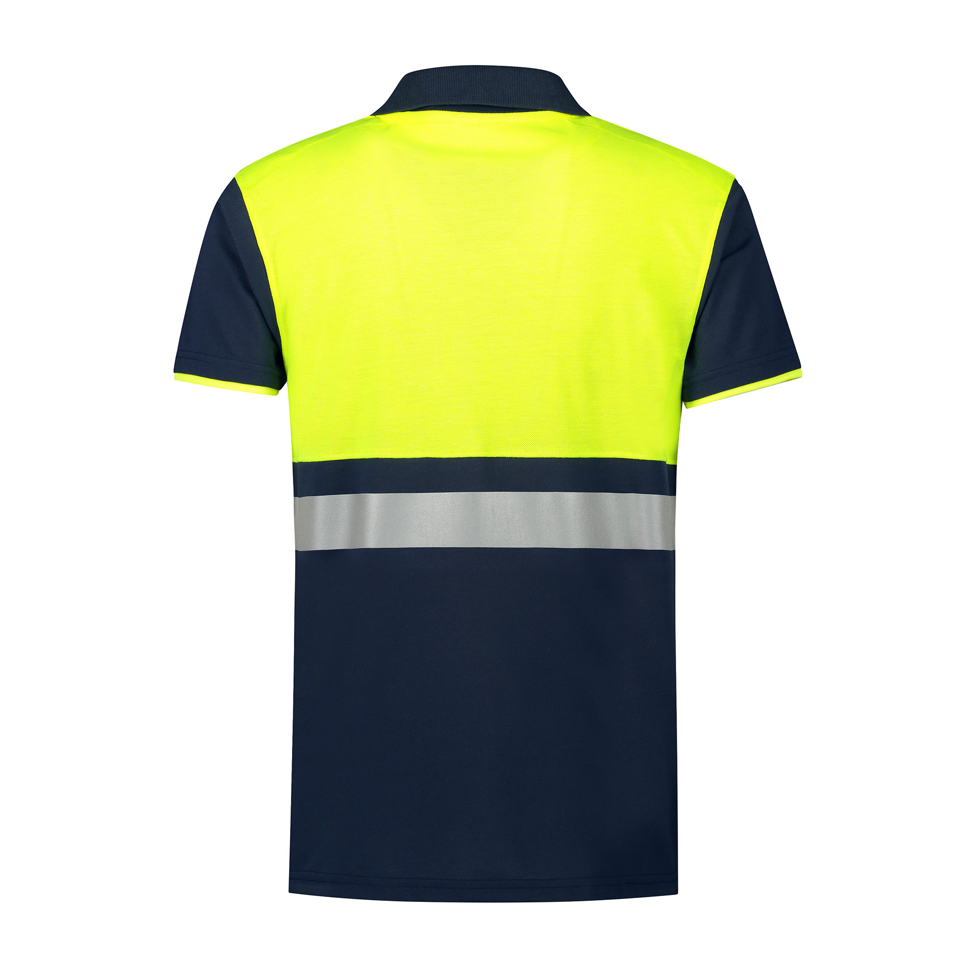Santino Poloshirt Hamburg Marineblau/Fluor Yellow Gr. L