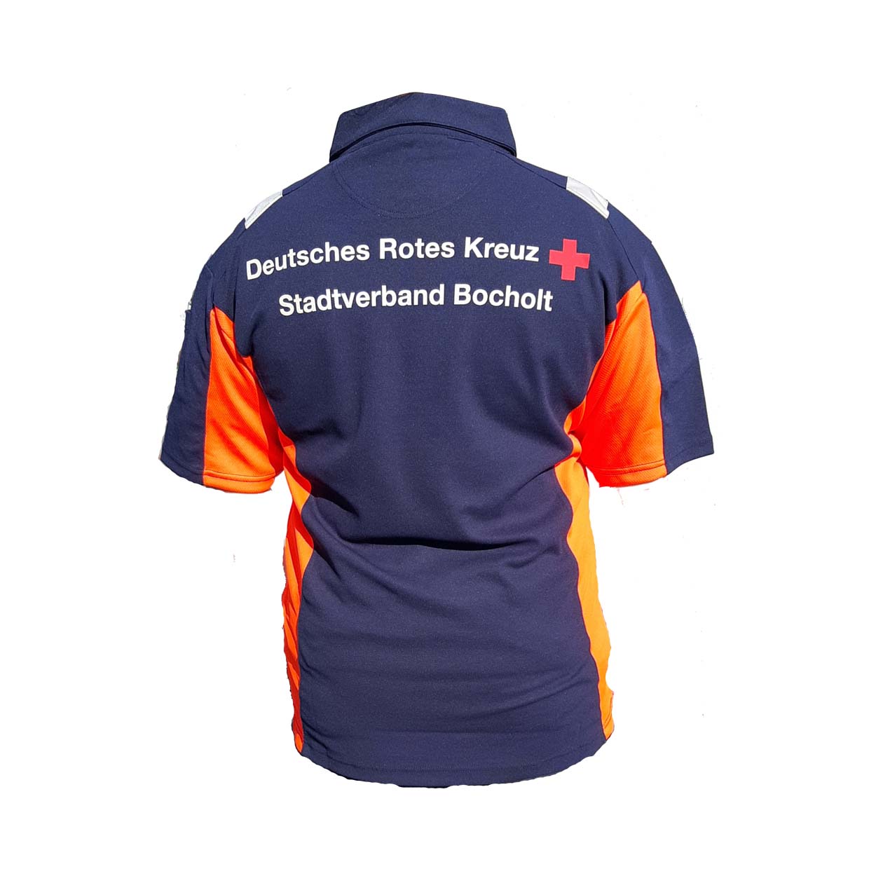 Poloshirt Dynamic Größe in marineblau/neonrot