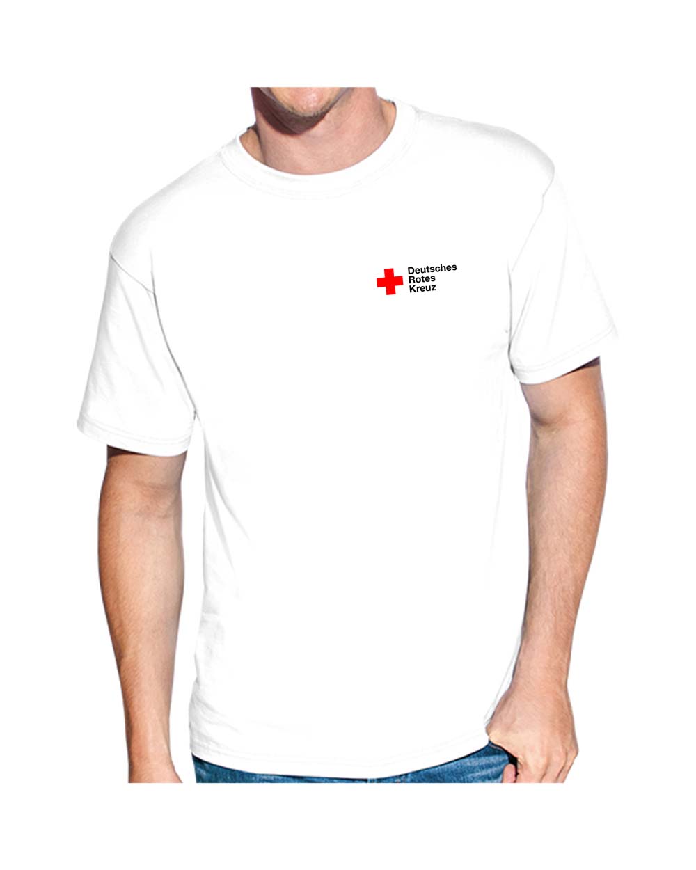 T-Shirt weiß mit Stick DRK Kompaktlogo