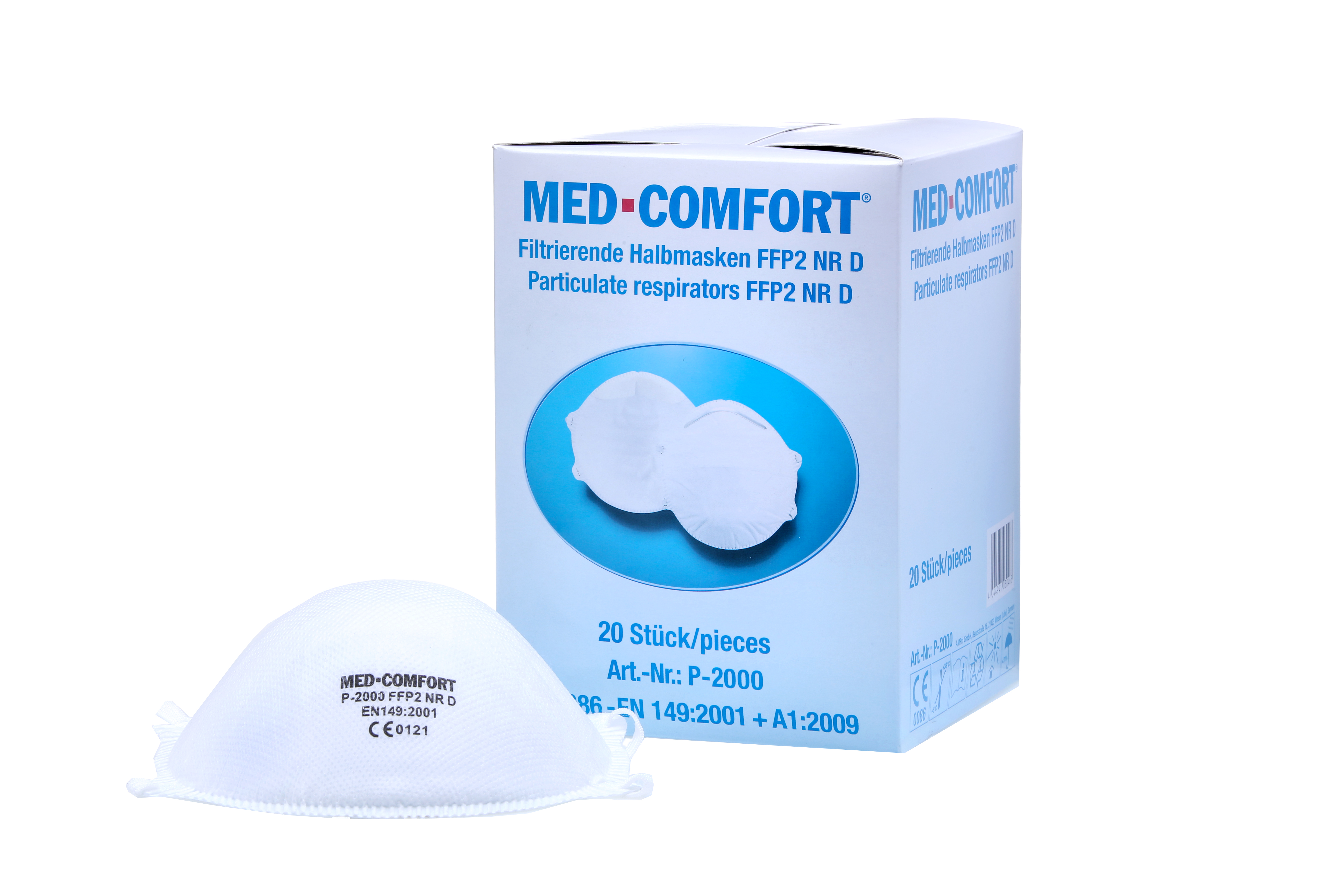 FFP2 filtrierende Halbmaske ohne Ventil