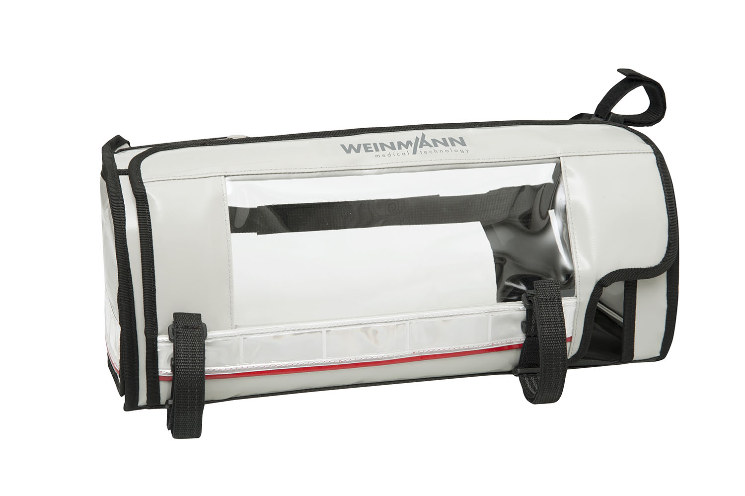 Schutztasche inkl. zweier Spanngurte zur Befestigung des Patientenschlauchsystems