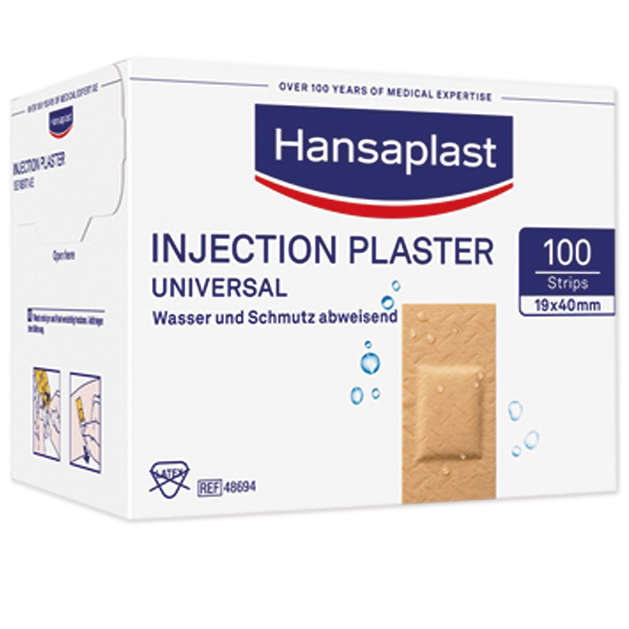 Hansaplast Universal Injektionspflaster 100er Großpackung, 4x1,9cm