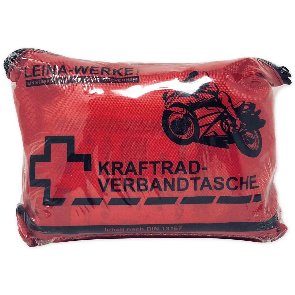 Kraftrad-Verbandtasche Typ I, gefüllt, Inhalt nach DIN 13167