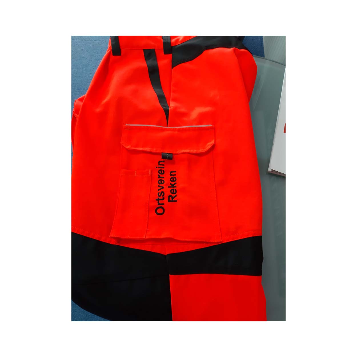 Damenhose Komfort, leuchtrot-schwarz, Stretch