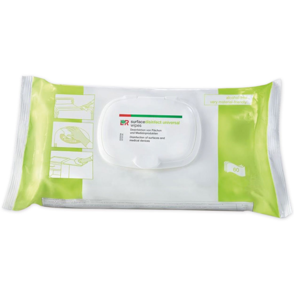 L+R surfacedisinfect universal wipes - 60 Desinfektionstücher