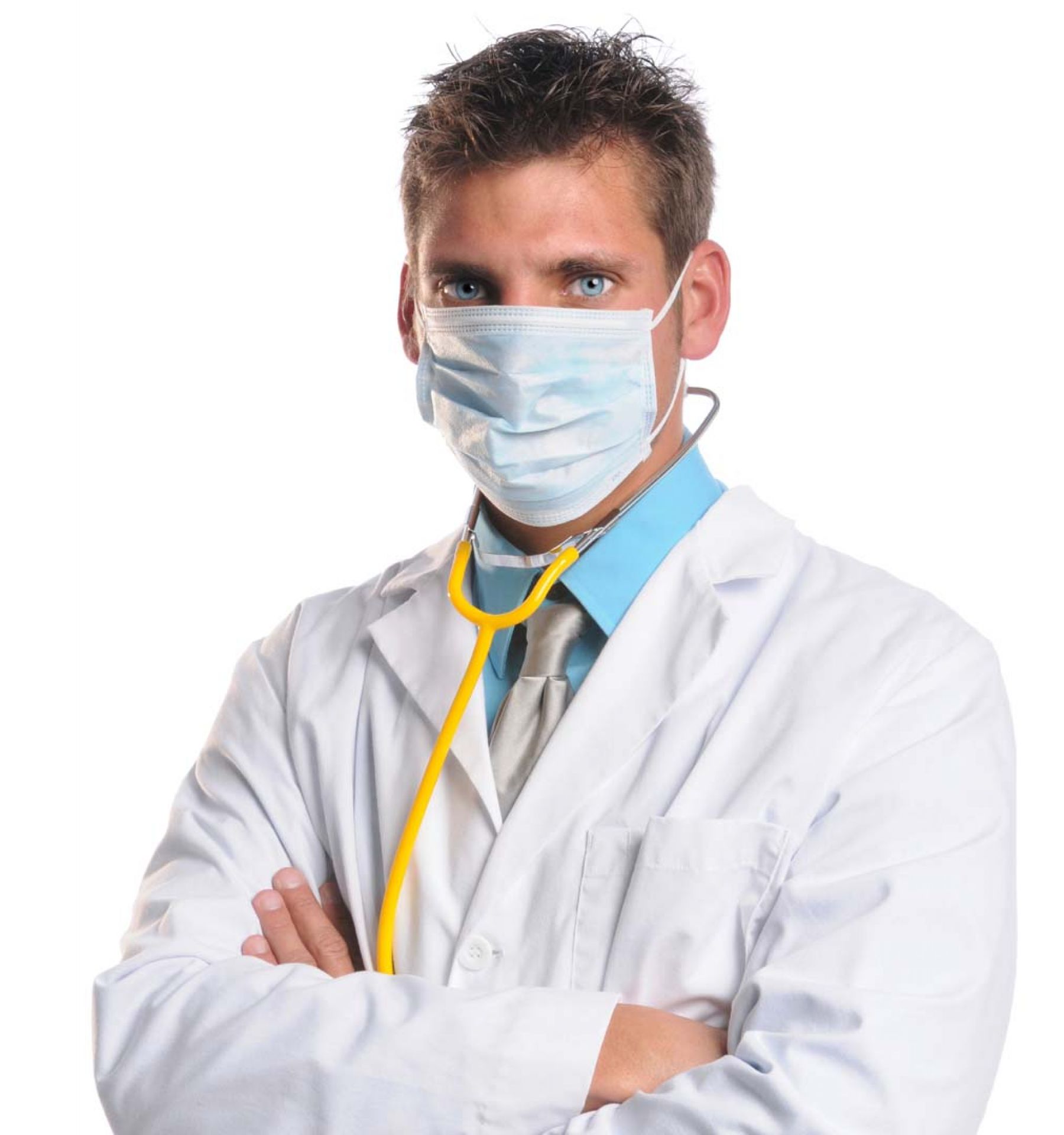 Chirurgische Maske mit Gummi, blau - Packung à 50 Stück