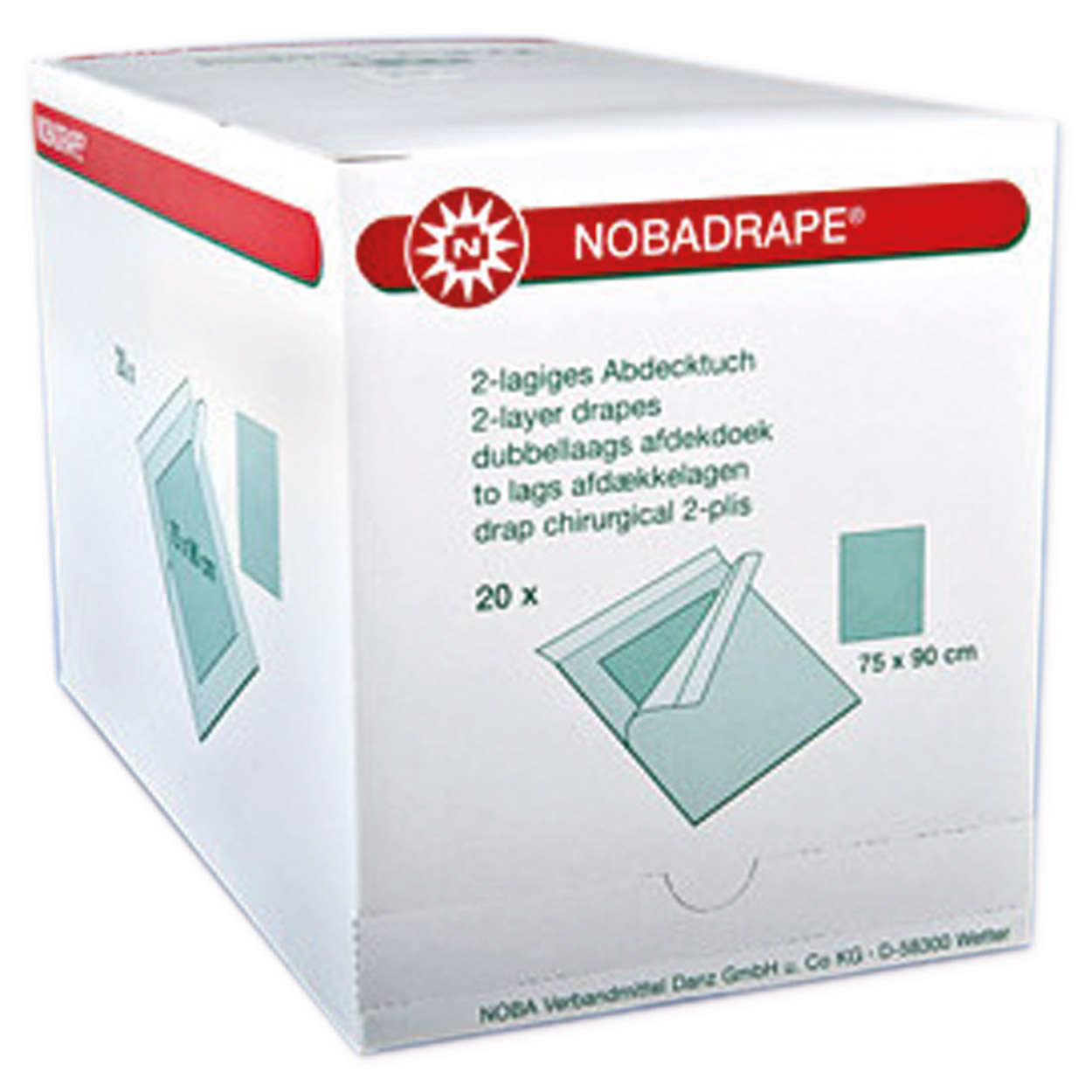 Abdecktuch, 75 x 90 cm, 2-lagig in blau - Packung à 20 Stück