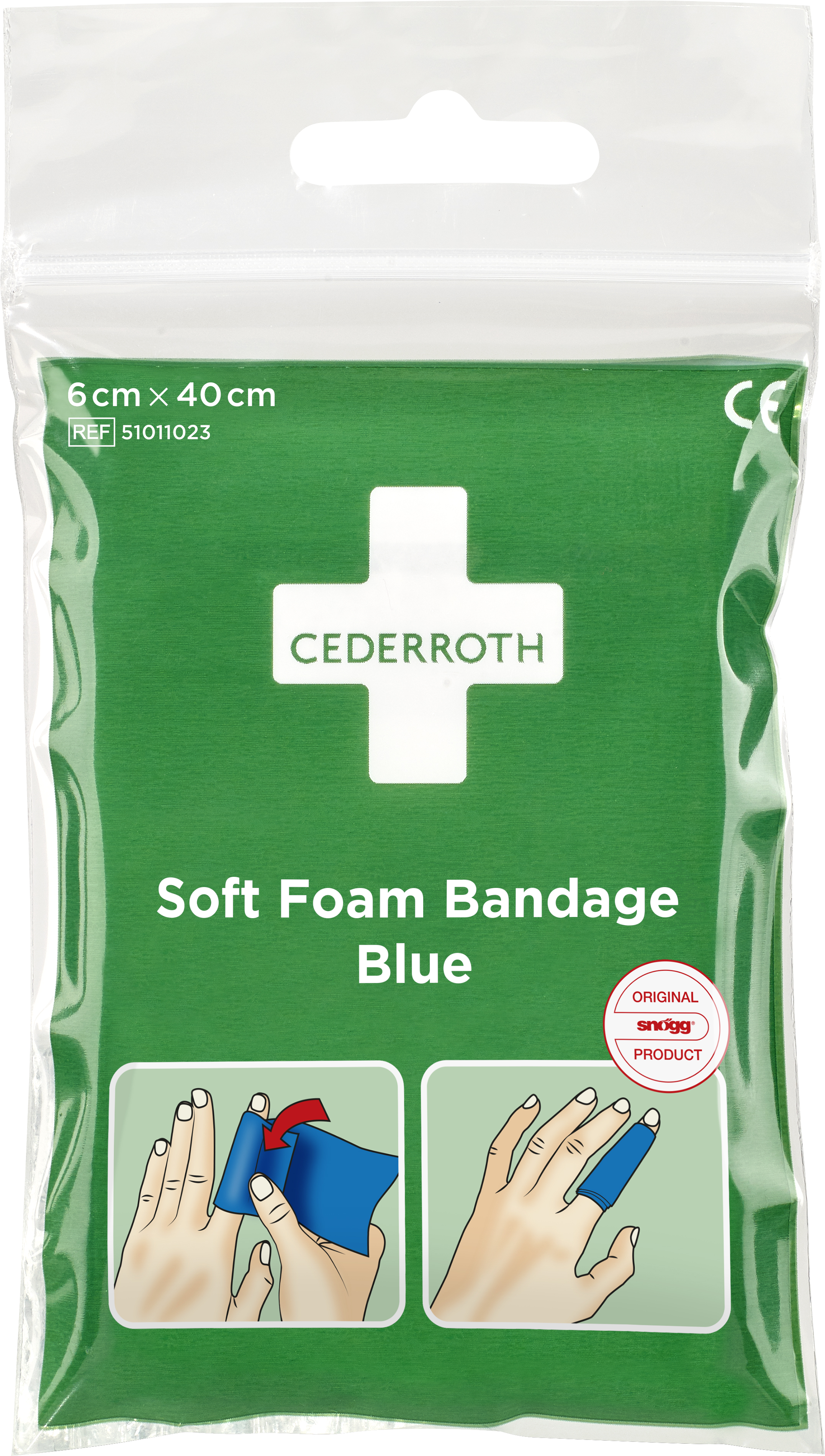 CEDERROTH Soft Foam Bandage Blue 6 x 40 cm