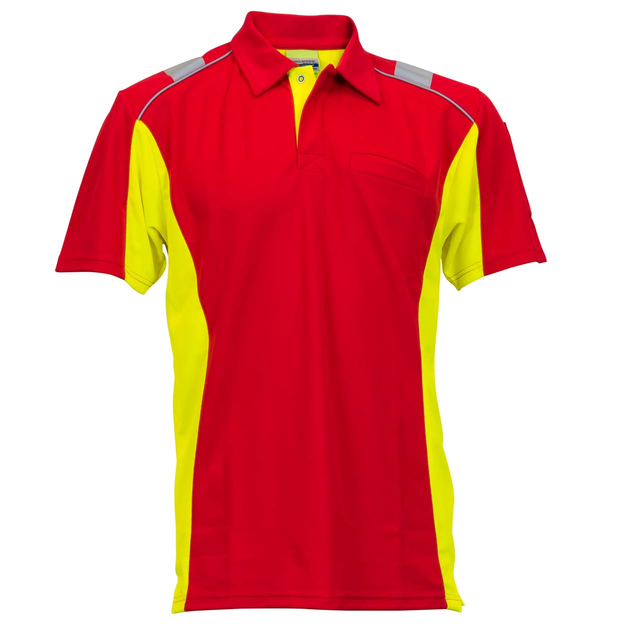 Poloshirt Dynamic Größe in rot/neongelb