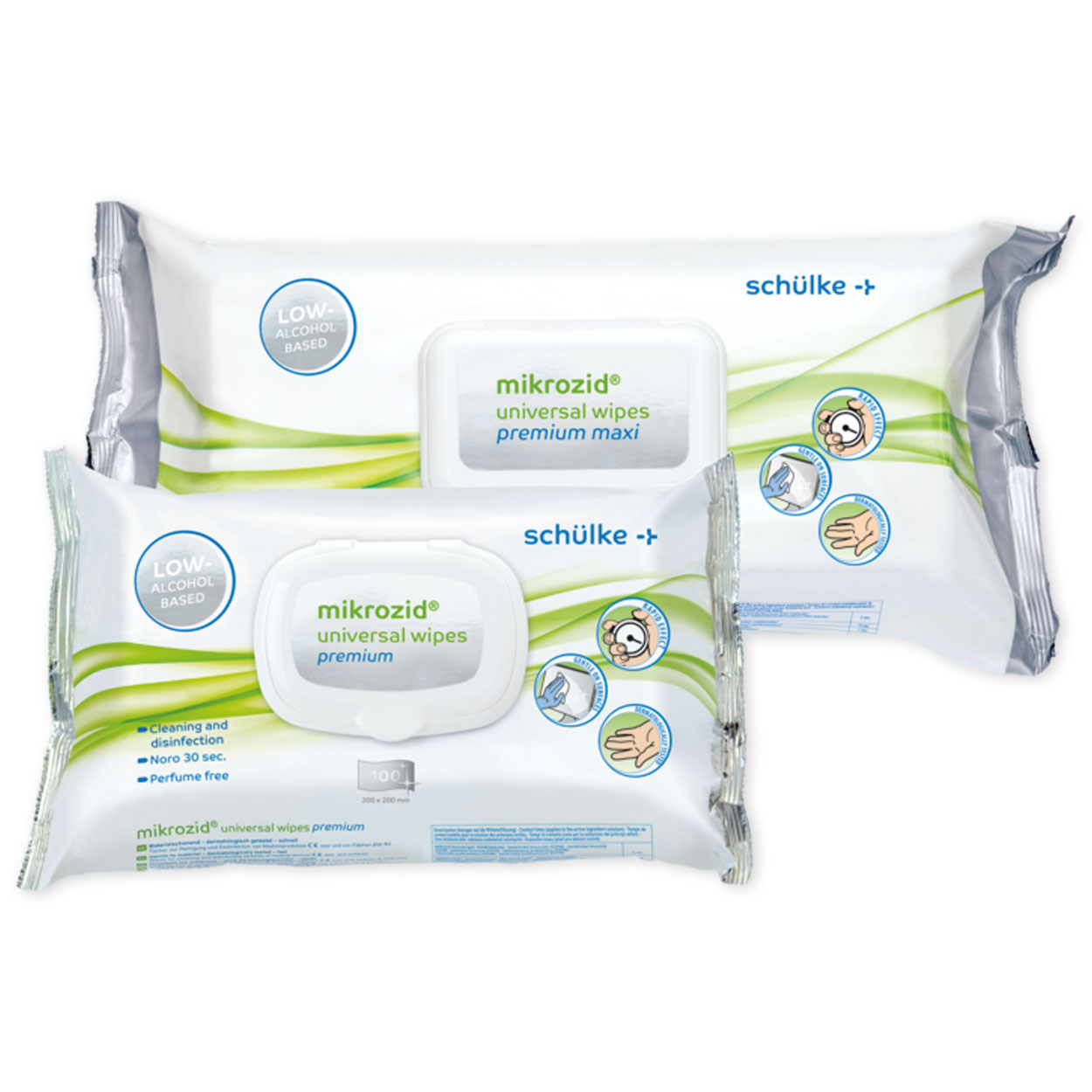 Mikrozid®  universal wipes premium maxi 25 x 25 cm - Packung à 80 Stück