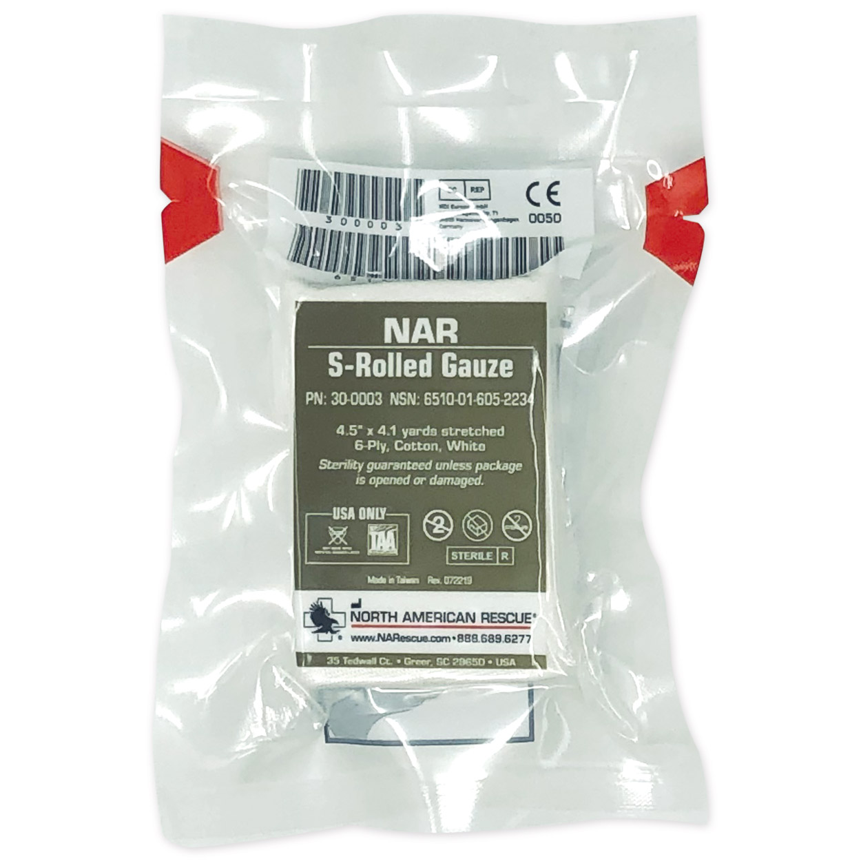 NAR S-Rolled Gauze, 11,43 cm x 3,75 m Bandage