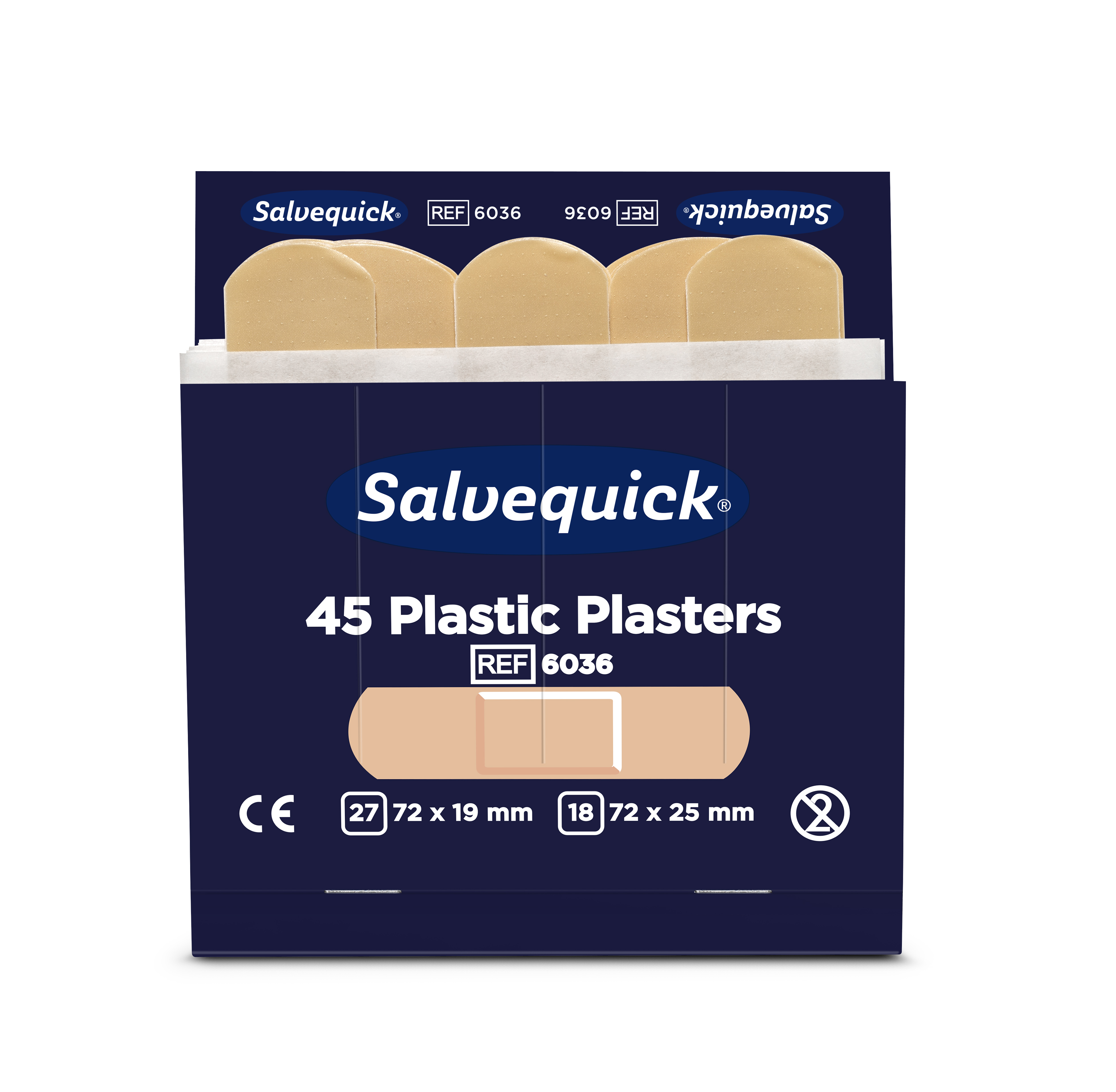 Cederroth Salvequick Plastic Pflaster - 45 Stück Pflaster