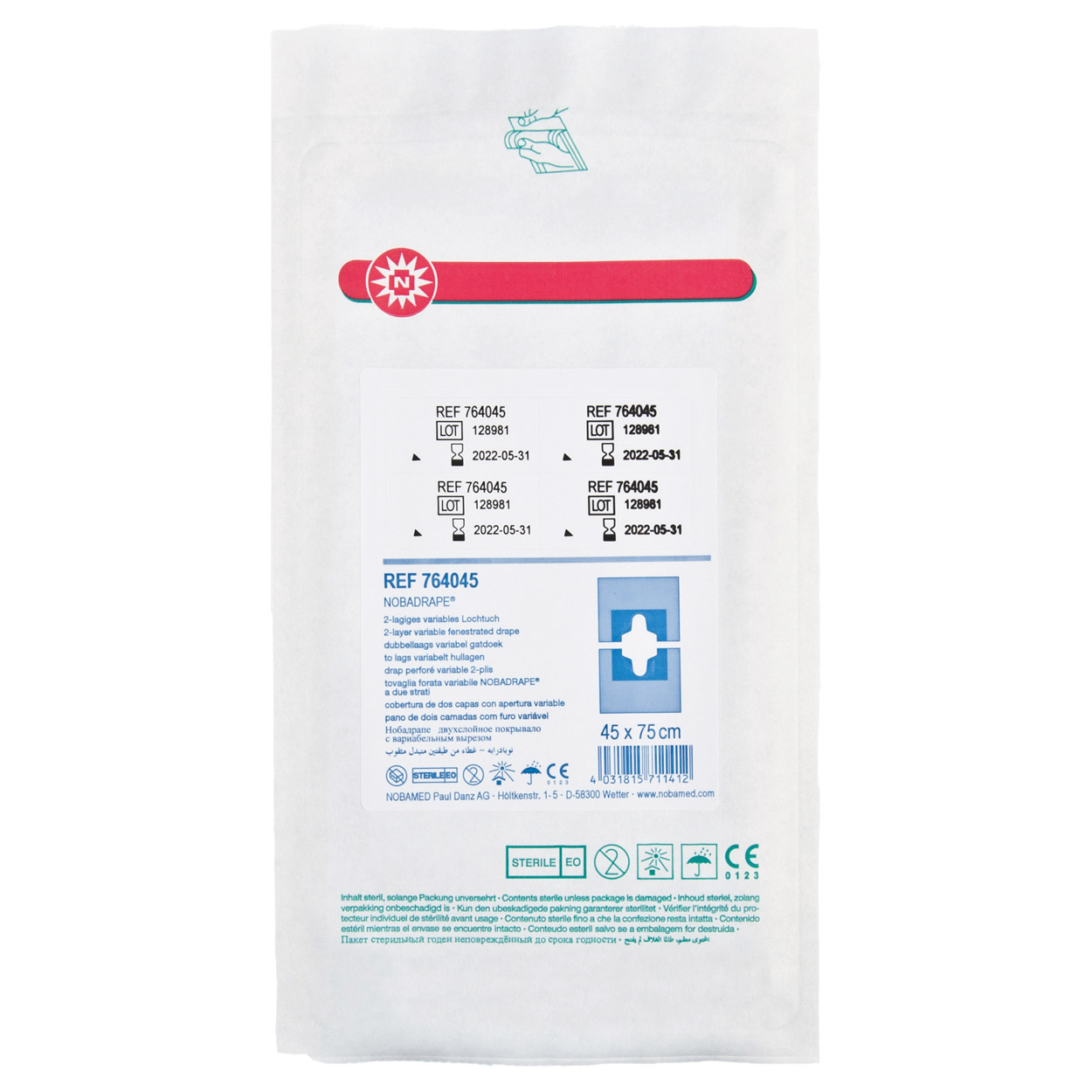 Abdecktuch, 75 x 90 cm, 2-lagig in blau - Packung à 20 Stück