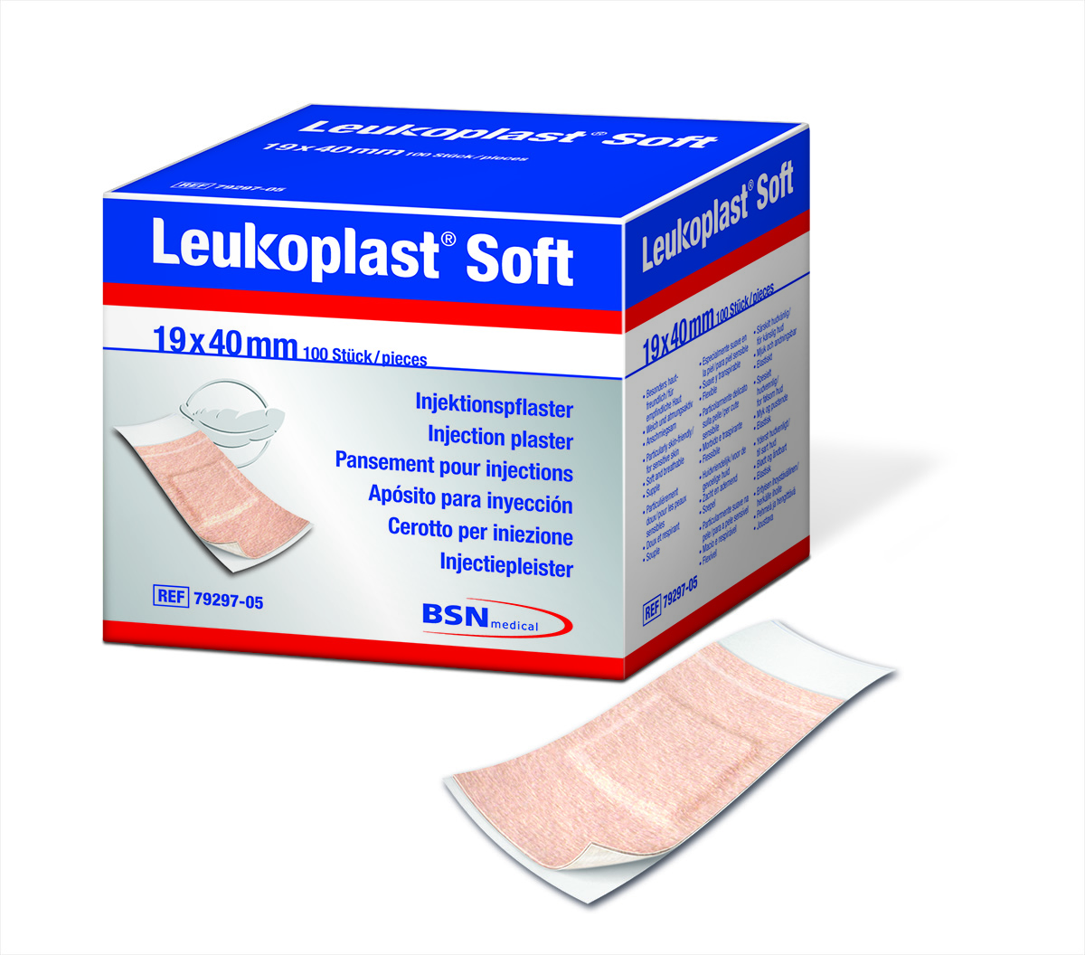Wundschnellverband Leukoplast Soft 1,9 cm x 0,07 m - Packung à 100 Stück